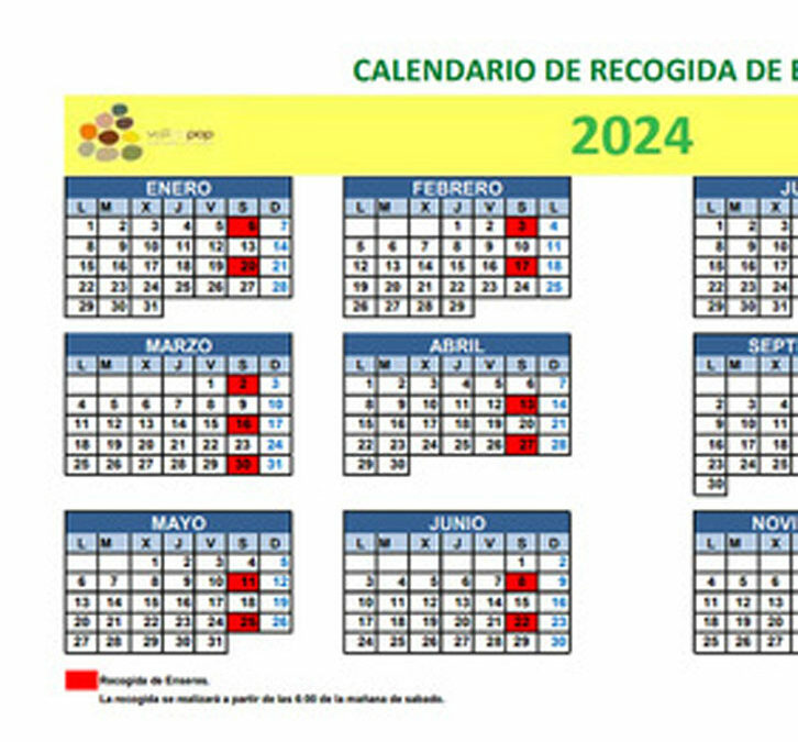 Calendario de enseres 2024